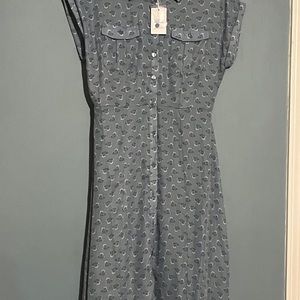 COPY - LUCKY BRAND BUTTON FRONT DRESS SIZE M COLOR FLORAL BLUE BNWT SLEEVELESS